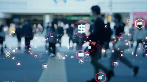 Commerce and technology concept. Retail as a Service. RaaS. Stock Footage 150080675