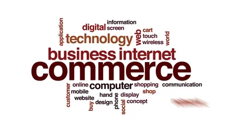 Commerce animated word cloud, text design animation. Stock Footage 75252106