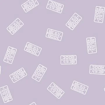Commerce application line seamless pattern 스톡 일러스트