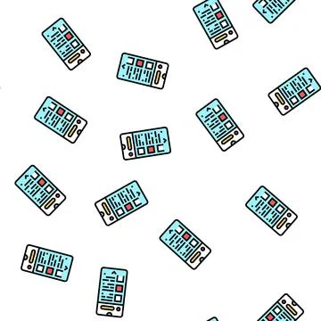 Commerce application vector seamless pattern 스톡 일러스트
