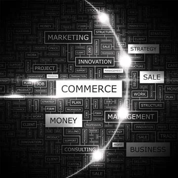 COMMERCE COMMERCE. Word cloud concept illustration. Wordcloud collage. Cop... 写真素材