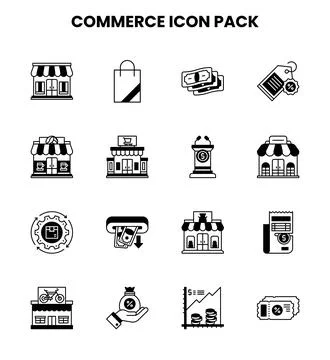 Commerce DuoTone Collection Icons Pack Ilustración de archivo