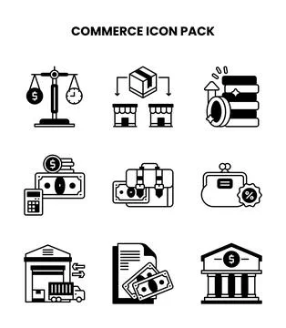 Commerce DuoTone Vector Icons Pack Stock Illustration