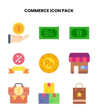 Commerce Flat Icons Pack Stock-Illustration
