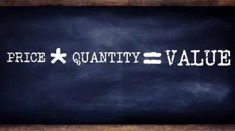 Commerce formulas displayed on digital frame. Stock Photos