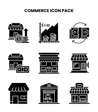 Commerce Glyph Graphics Icons Pack Stock-Illustration