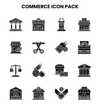 Commerce Glyph UI Icons Pack Stock-Illustration