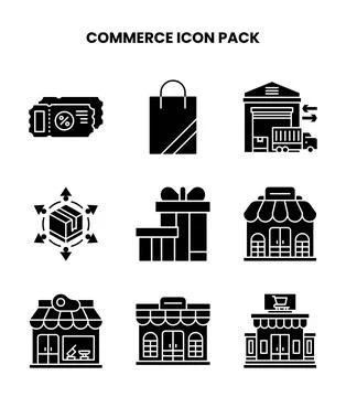 Commerce Glyph UI Icons Pack Ilustración de archivo