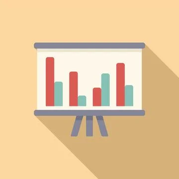 Commerce graph banner icon flat vector. Information chart Stock Illustration