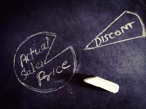 Commerce graph presentation on chalkboard text Stock-Fotos