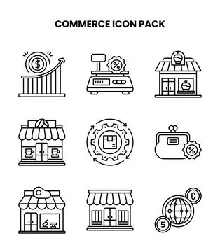 Commerce Line Vector Icons Pack Stock Illustration