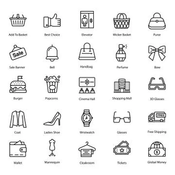 Commerce Line Vectors Pack Stock Illustration