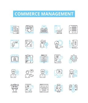 Commerce management vector line icons set. Commerce, Management, eCommerce 스톡 일러스트