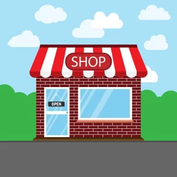 Commerce, shop, store icon. Vector illustration. Building Ilustración de archivo