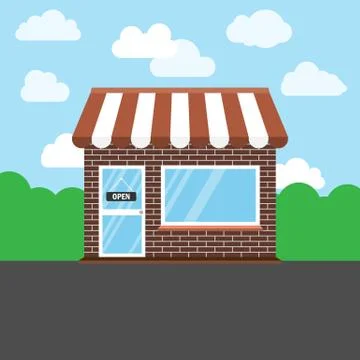 Commerce, shop, store icon. Vector illustration. Building Ilustración de archivo