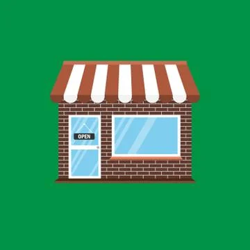 Commerce, shop, store icon. Vector illustration. Building Ilustración de archivo