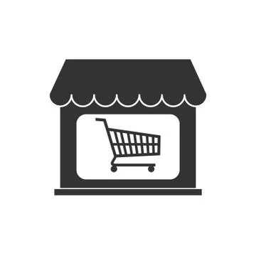 Commerce, shop, store icon. Vector illustration. Building Ilustración de archivo