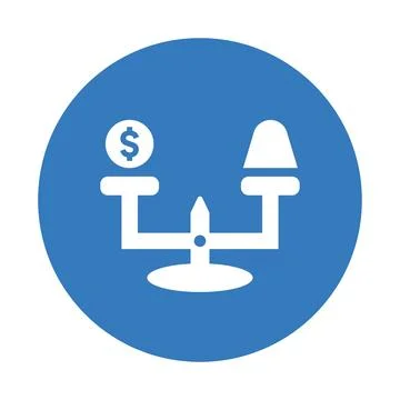Commerce, speculation, financial icon. Blue color design. Stock Illustration