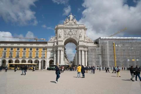 Commerce Square in Lisbon Stock Photos
