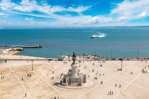Commerce square in Lisbon Stock Photos