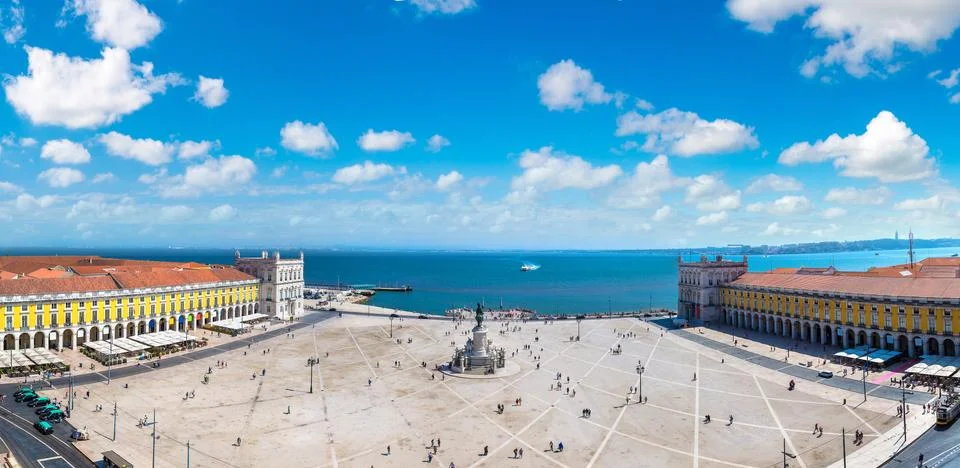Commerce square in Lisbon Stock Photos