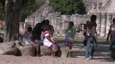 Commerce in third world countries.Mexico,Chichen Itza Stock Footage 45978547