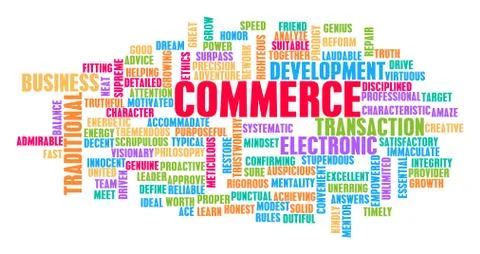 Commerce Word Cloud Concept Stock Illustration