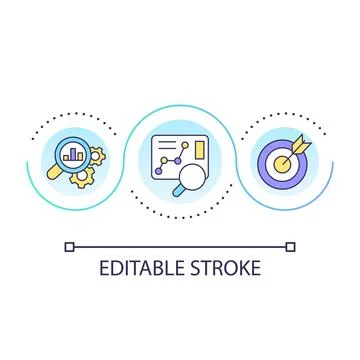 Commercial achievements analytics loop concept icon Stock Illustration