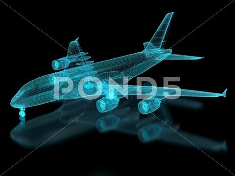 Commercial aircraft mesh Stock Photos