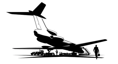 Commercial airliner Stock Illustration
