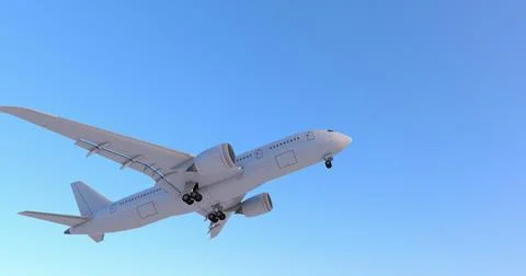 Commercial airplane. 3D render Stock Illustration