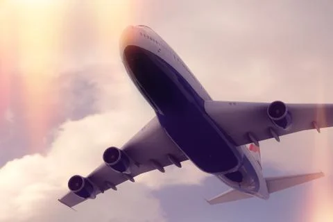 Commercial airplane Stock Illustration