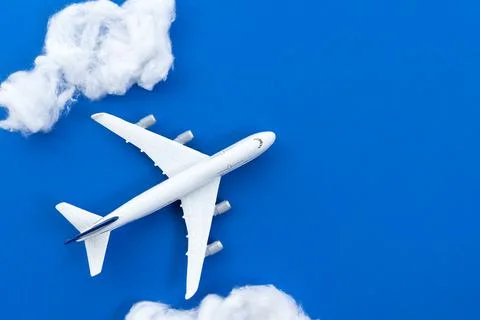Commercial airplane model with cloud Foto stock