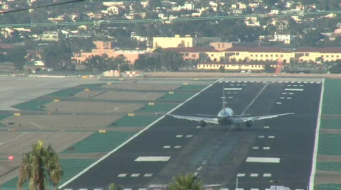 Commercial airplane takeoff Stock Footage
