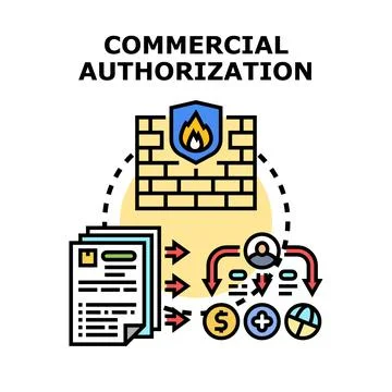Commercial authorization approval process concept 스톡 일러스트