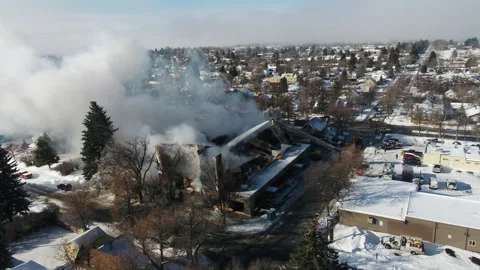 Commercial Building Fire Stock Footage 284979641