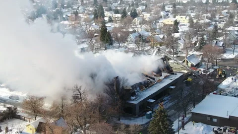 Commercial Building Fire Stock Footage 284979803