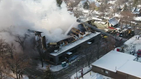 Commercial Building Fire Stock Footage 284979817