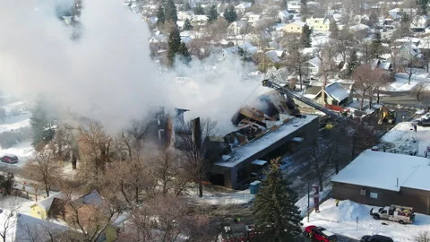 Commercial Building Fire Stock Footage 284979872