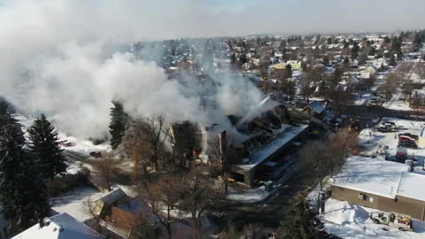 Commercial Building Fire Stock Footage 284980211