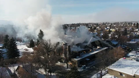 Commercial Building Fire Stock Footage 284980418