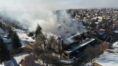 Commercial Building Fire Stock Footage 284980421