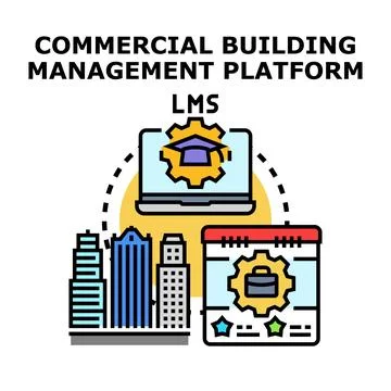 Commercial building management platform lms concept Stock Illustration