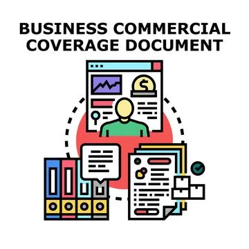 Commercial business coverage document concept vector illustration Stock Illustration