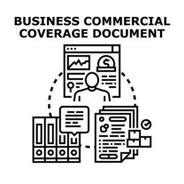 Commercial business coverage document concept vector illustration Stock Illustration
