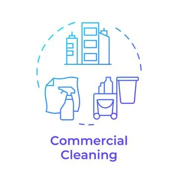 Commercial cleaning blue gradient concept icon Ilustración de archivo