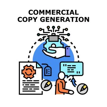 Commercial copy generation using artificial intelligence technology Stock Illustration