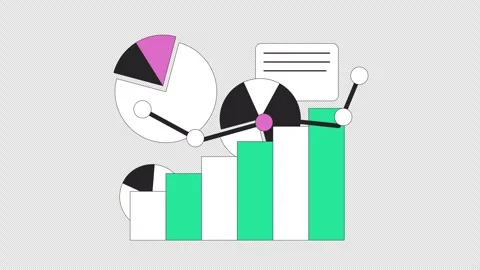 Commercial data analytics diagrams line ... | Stock Video | Pond5