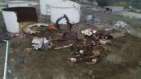 Commercial demolition Stock Footage 166521345
