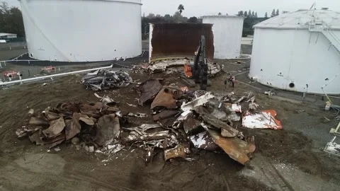 Commercial demolition project Stock Footage 166521500